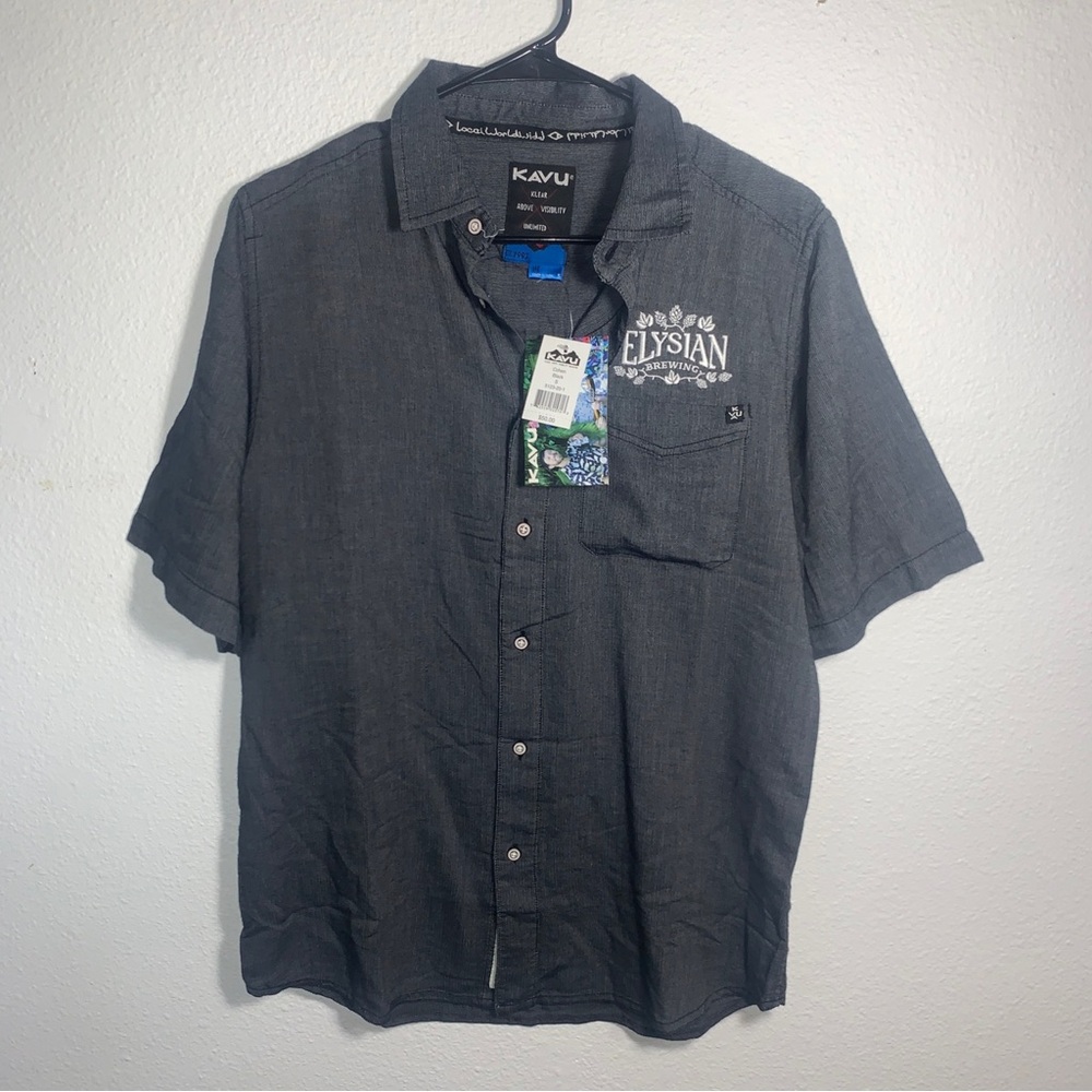 KAVU Elysian Brewery Employee Cohen Button Up Casual Shirt NWT Men’s S